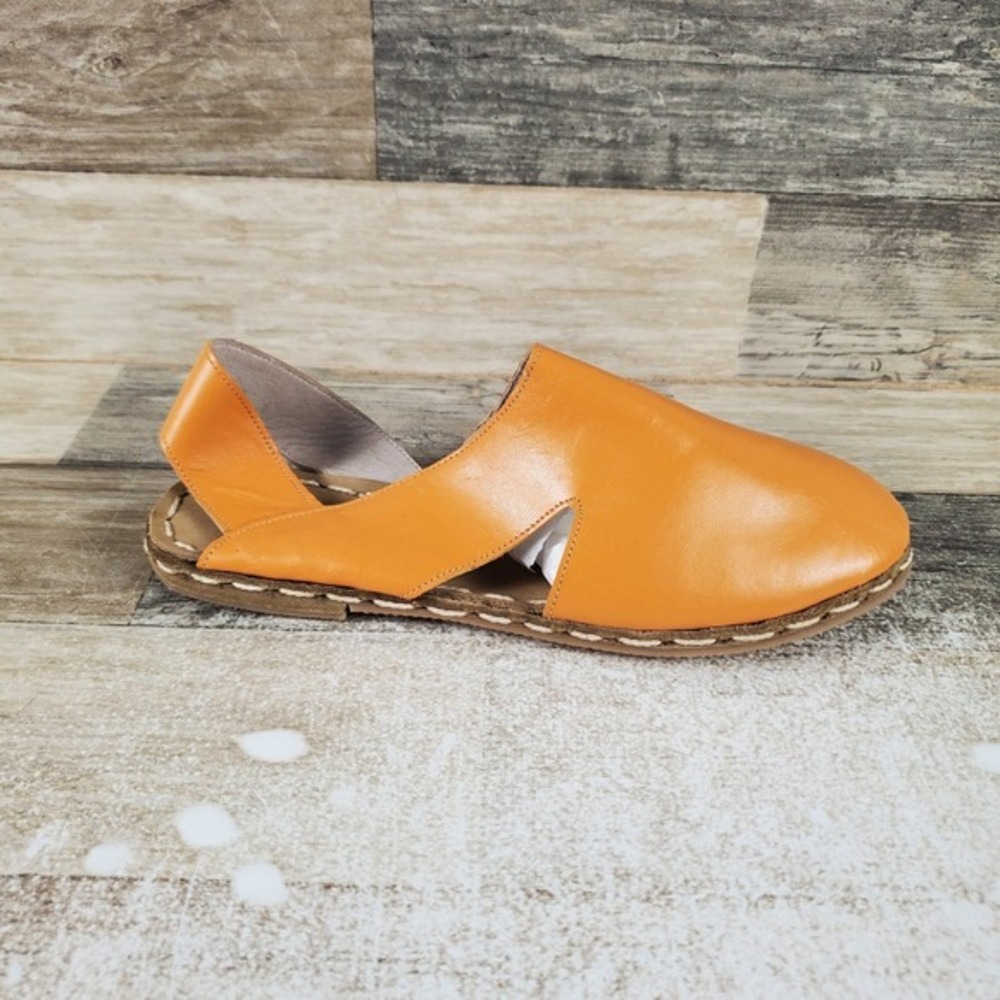 Nida Lu Womens Sandals Sz 5.5 W Leather Slip On Slingback Round Toe